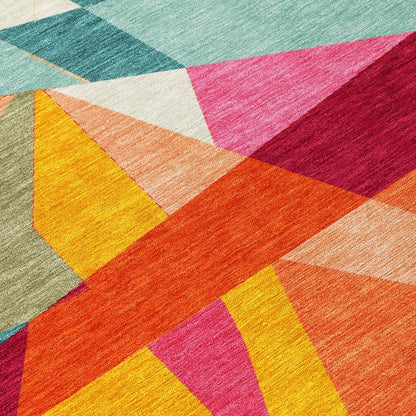LOOMLAN Rugs Zexture Orange Washable Indoor-Outdoor Rug