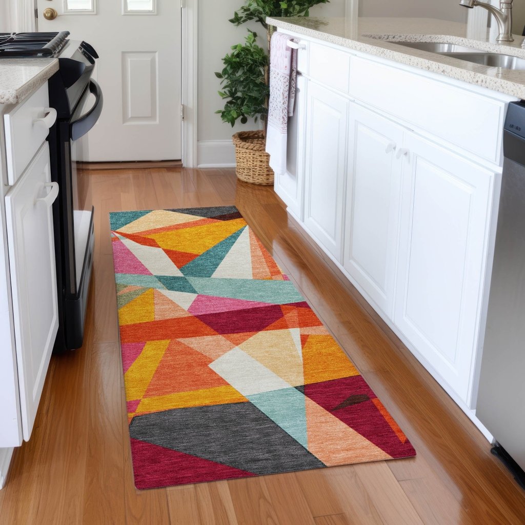 LOOMLAN Rugs Zexture Orange Washable Indoor-Outdoor Rug