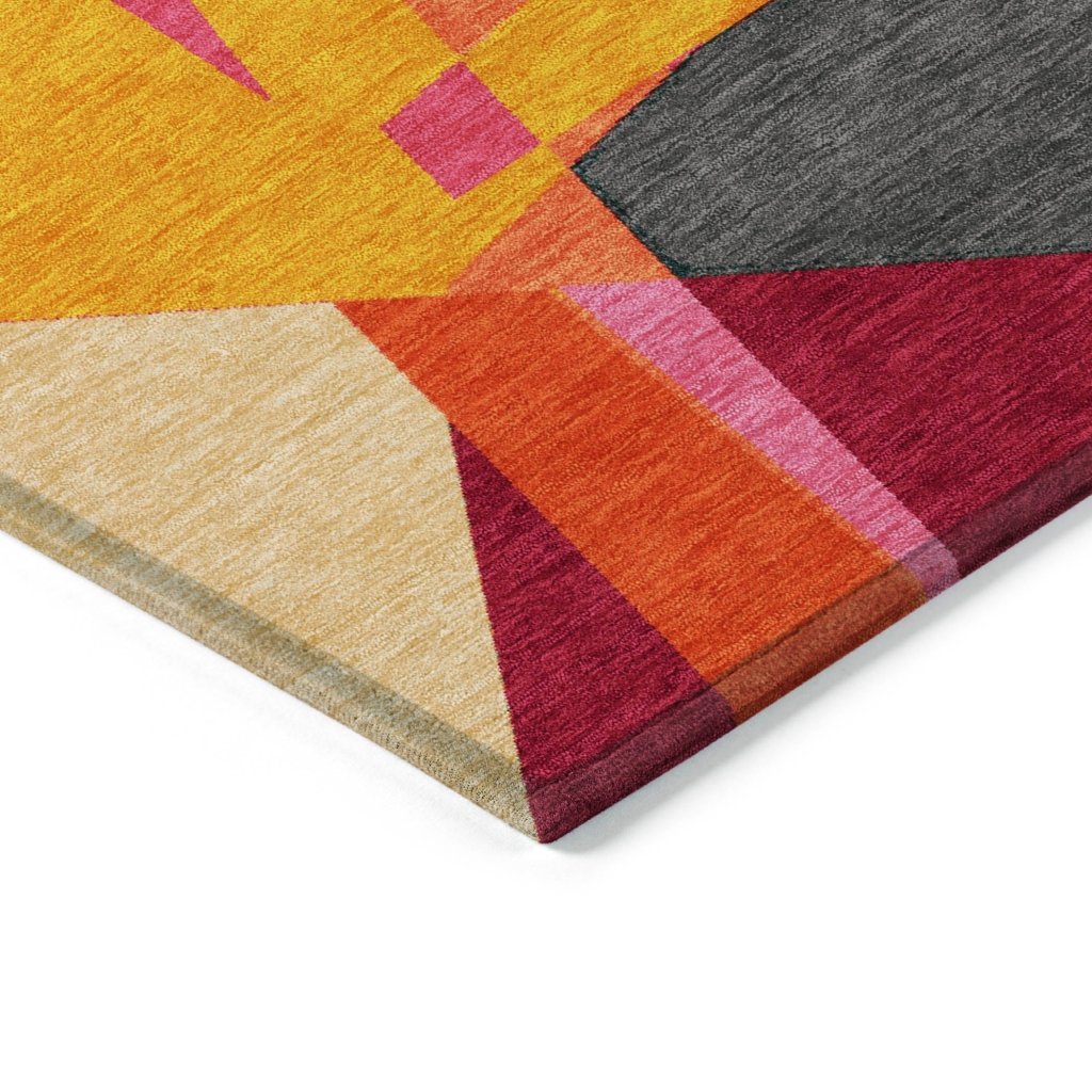 LOOMLAN Rugs Zexture Orange Washable Indoor-Outdoor Rug
