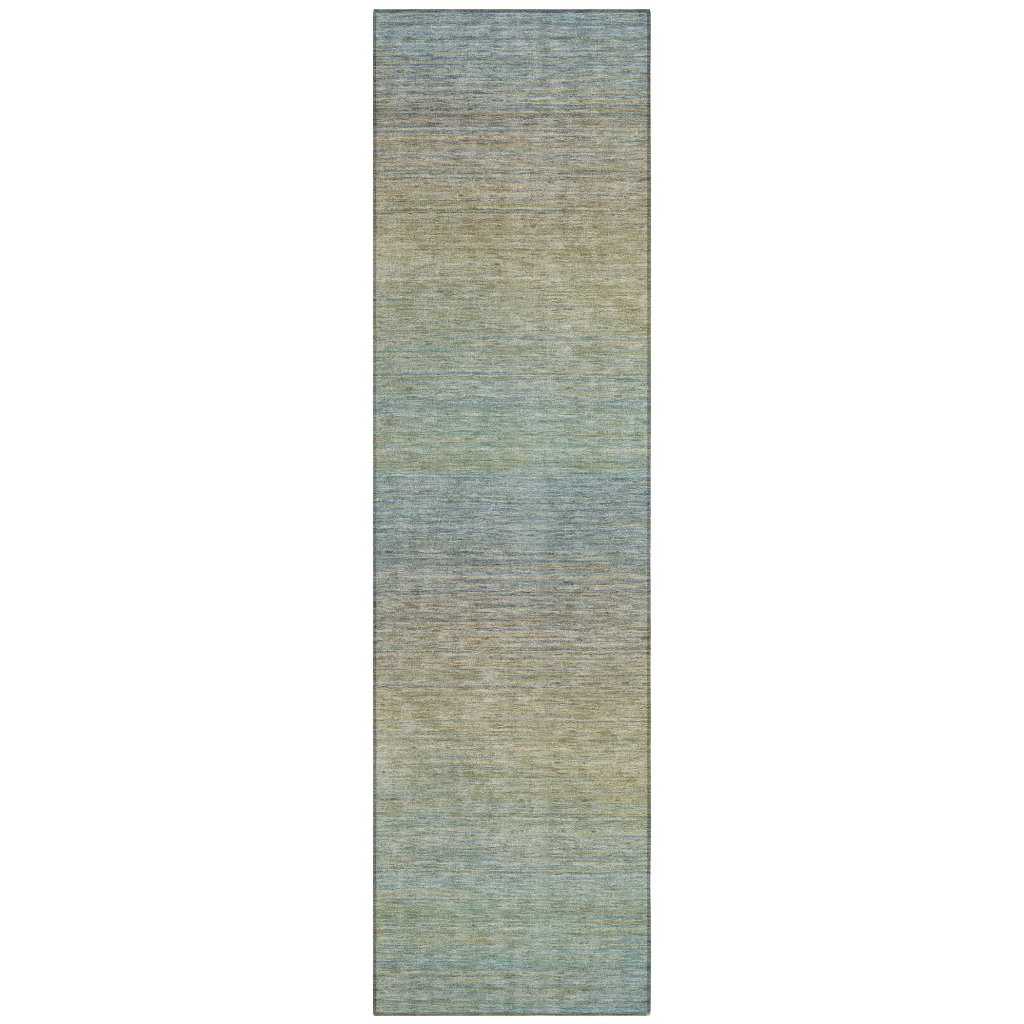 LOOMLAN Rugs Zeyna Blue Washable Indoor-Outdoor Rug