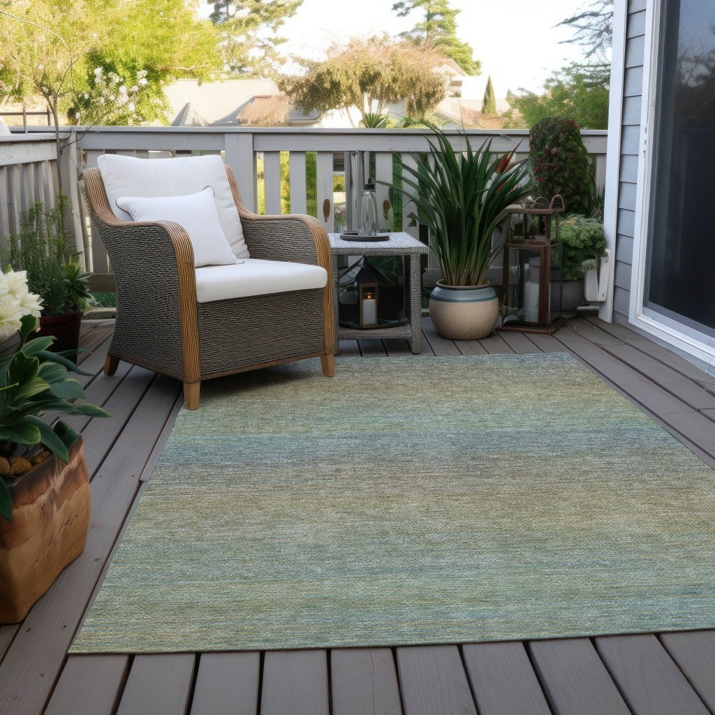 LOOMLAN Rugs Zeyna Blue Washable Indoor-Outdoor Rug
