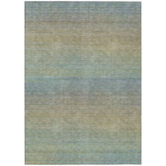 LOOMLAN Rugs Zeyna Blue Washable Indoor-Outdoor Rug