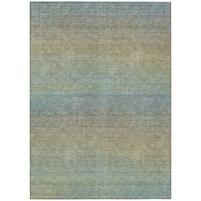 LOOMLAN Rugs Zeyna Blue Washable Indoor-Outdoor Rug