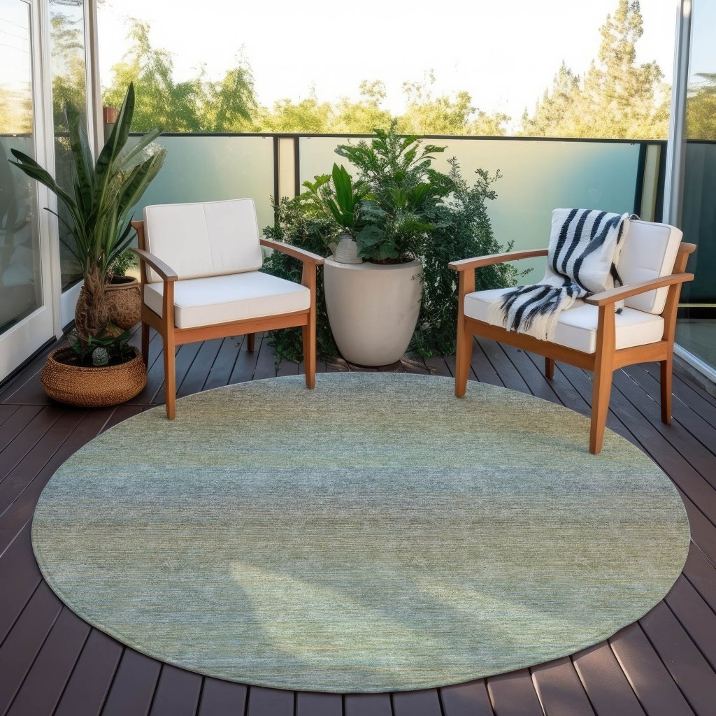LOOMLAN Rugs Zeyna Blue Washable Indoor-Outdoor Rug
