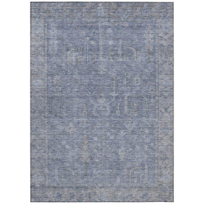 LOOMLAN Rugs Zia Blue Washable Indoor-Outdoor Rug