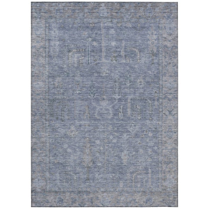 LOOMLAN Rugs Zia Blue Washable Indoor-Outdoor Rug