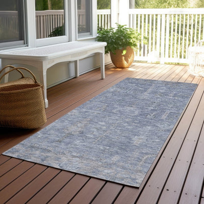LOOMLAN Rugs Zia Blue Washable Indoor-Outdoor Rug