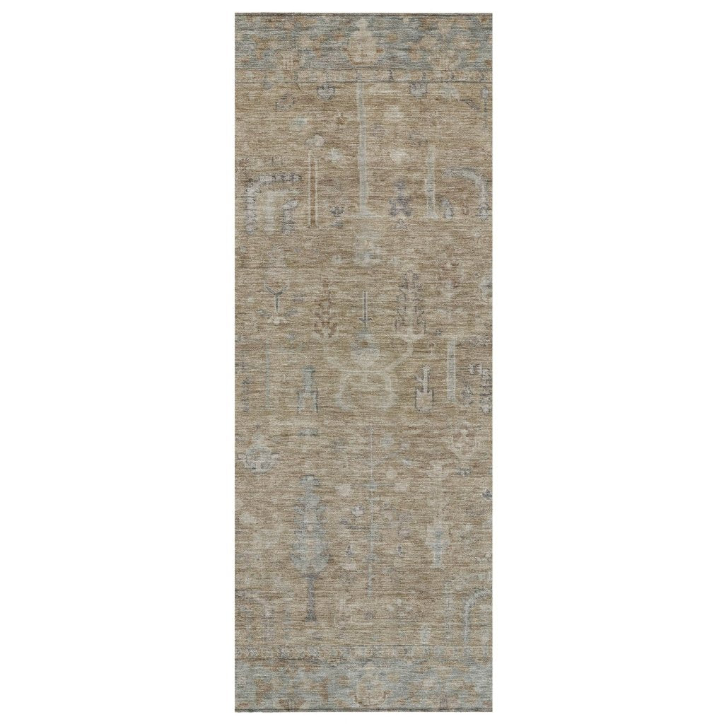 LOOMLAN Rugs Zia Brown Washable Indoor-Outdoor Rug