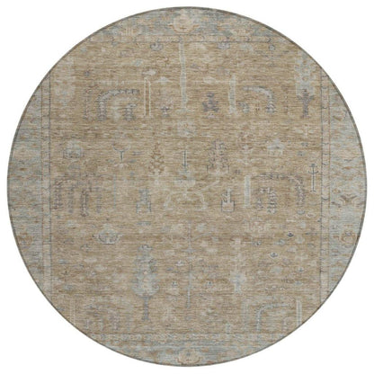 LOOMLAN Rugs Zia Brown Washable Indoor-Outdoor Rug