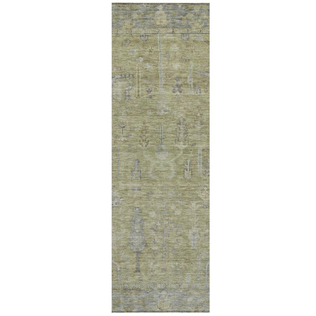 LOOMLAN Rugs Zia Green Washable Indoor-Outdoor Rug