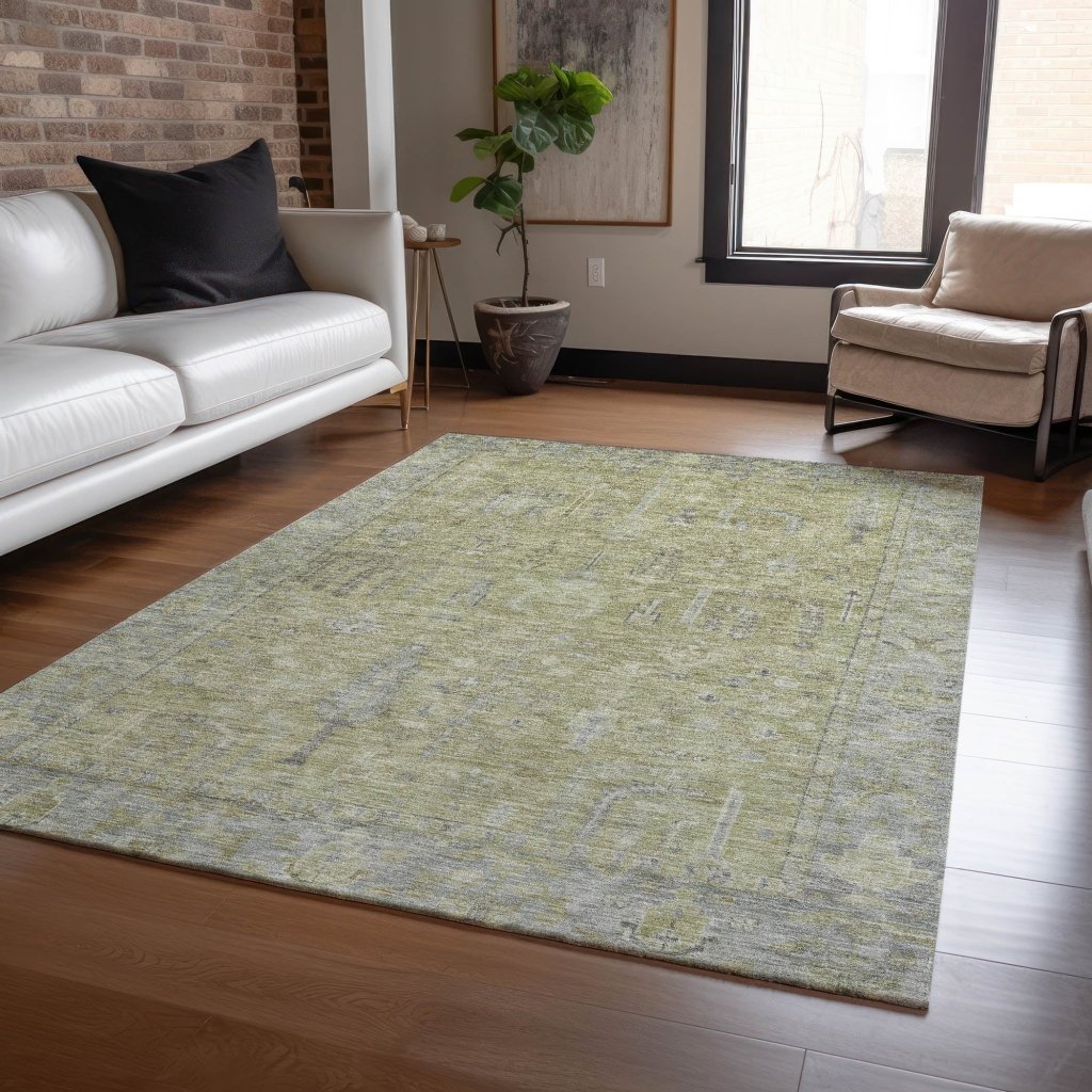 LOOMLAN Rugs Zia Green Washable Indoor-Outdoor Rug