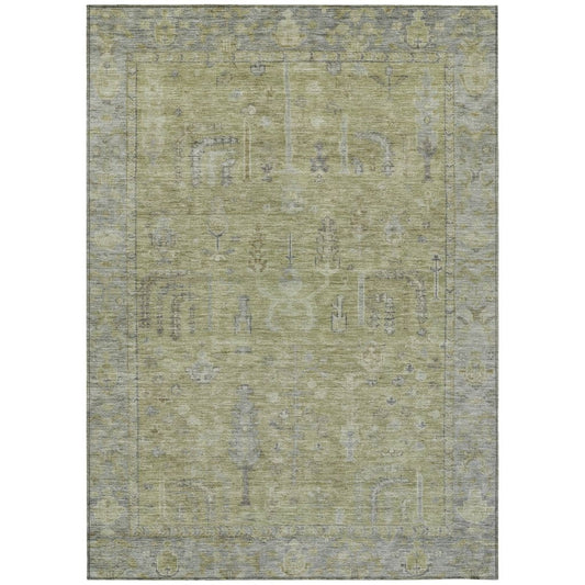 LOOMLAN Rugs Zia Green Washable Indoor-Outdoor Rug