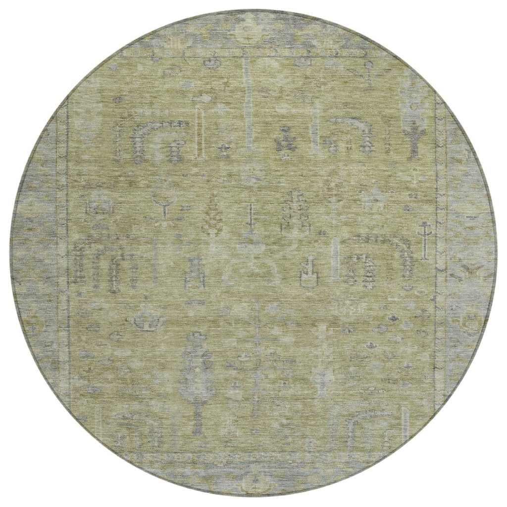 LOOMLAN Rugs Zia Green Washable Indoor-Outdoor Rug
