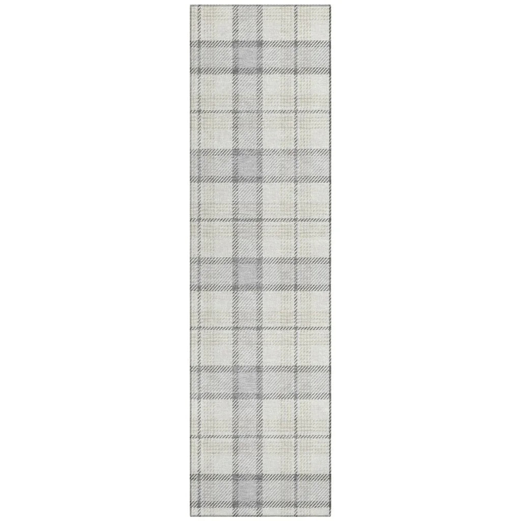Zinara Gray Washable Indoor-Outdoor Rug