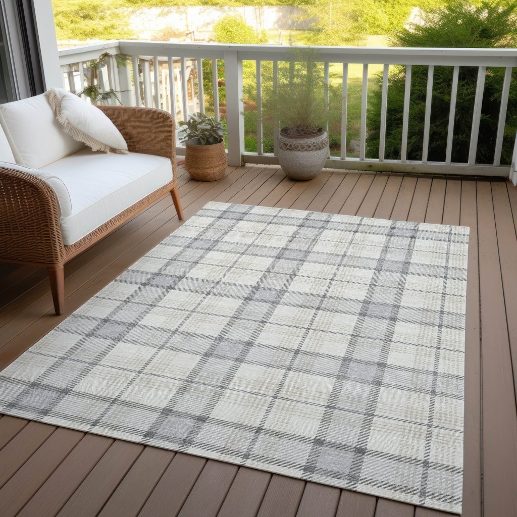 Zinara Gray Washable Indoor - Outdoor Rug - LOOMLAN - LOOMLAN Rugs - Outdoor Rugs