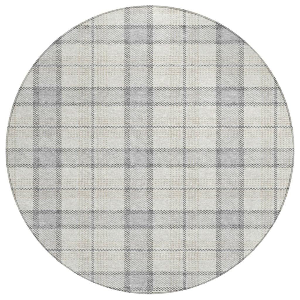 Zinara Gray Washable Indoor-Outdoor Rug
