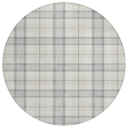 Zinara Gray Washable Indoor-Outdoor Rug