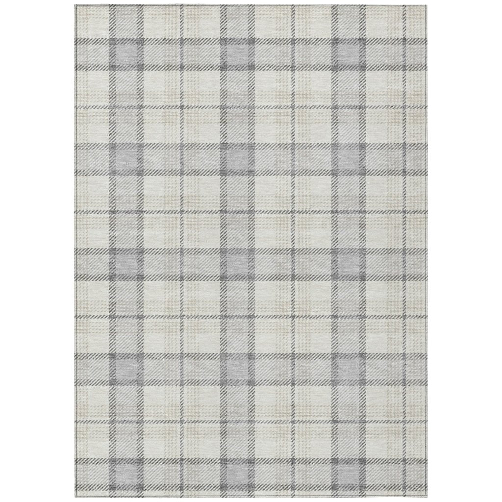 Zinara Gray Washable Indoor - Outdoor Rug - LOOMLAN - LOOMLAN Rugs - Outdoor Rugs