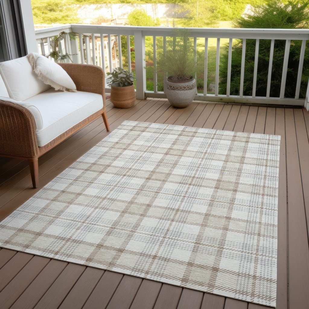 LOOMLAN Rugs Zinara Ivory Washable Indoor-Outdoor Rug