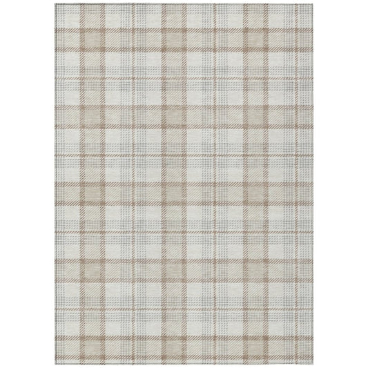LOOMLAN Rugs Zinara Ivory Washable Indoor-Outdoor Rug