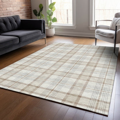 LOOMLAN Rugs Zinara Ivory Washable Indoor-Outdoor Rug