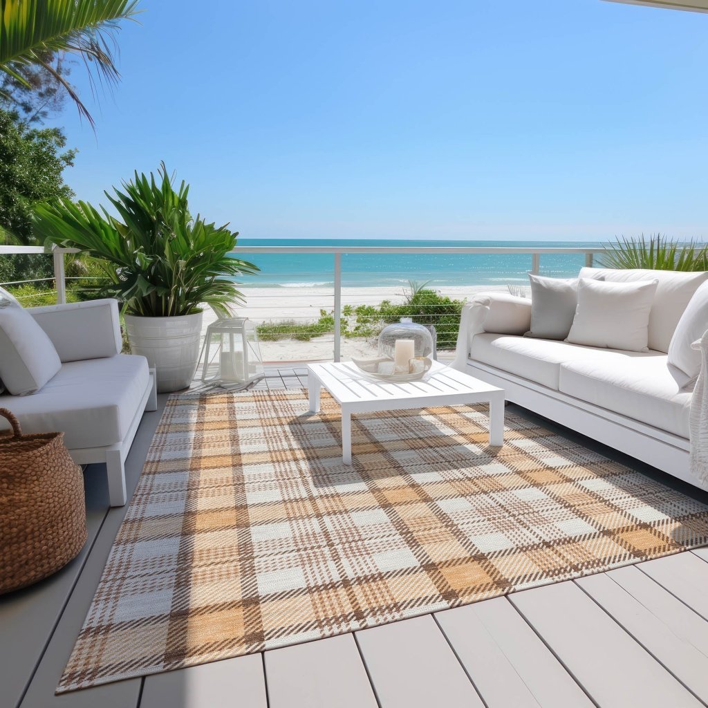 LOOMLAN Rugs Zinara Orange Washable Indoor-Outdoor Rug