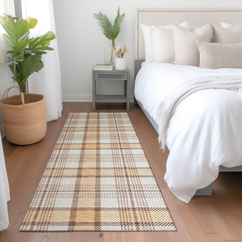 LOOMLAN Rugs Zinara Orange Washable Indoor-Outdoor Rug