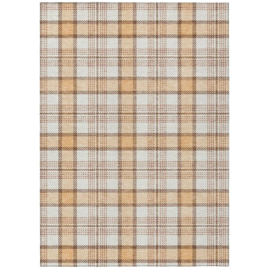 LOOMLAN Rugs Zinara Orange Washable Indoor-Outdoor Rug