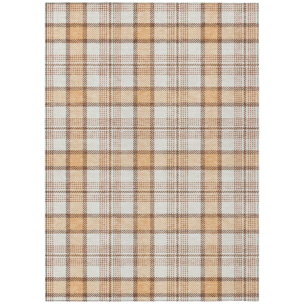 LOOMLAN Rugs Zinara Orange Washable Indoor-Outdoor Rug