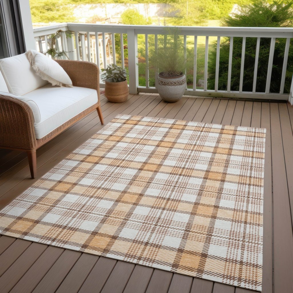 LOOMLAN Rugs Zinara Orange Washable Indoor-Outdoor Rug