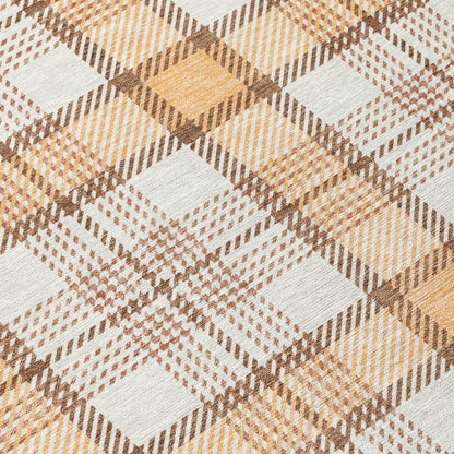 LOOMLAN Rugs Zinara Orange Washable Indoor-Outdoor Rug