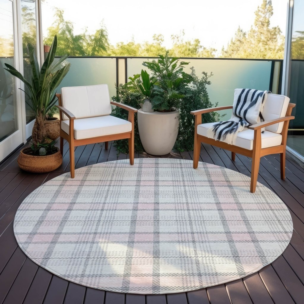 LOOMLAN Rugs Zinara Pink Washable Indoor-Outdoor Rug