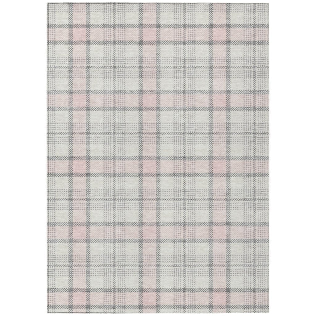 LOOMLAN Rugs Zinara Pink Washable Indoor-Outdoor Rug