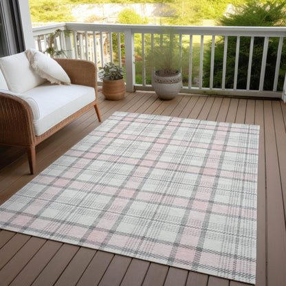 LOOMLAN Rugs Zinara Pink Washable Indoor-Outdoor Rug