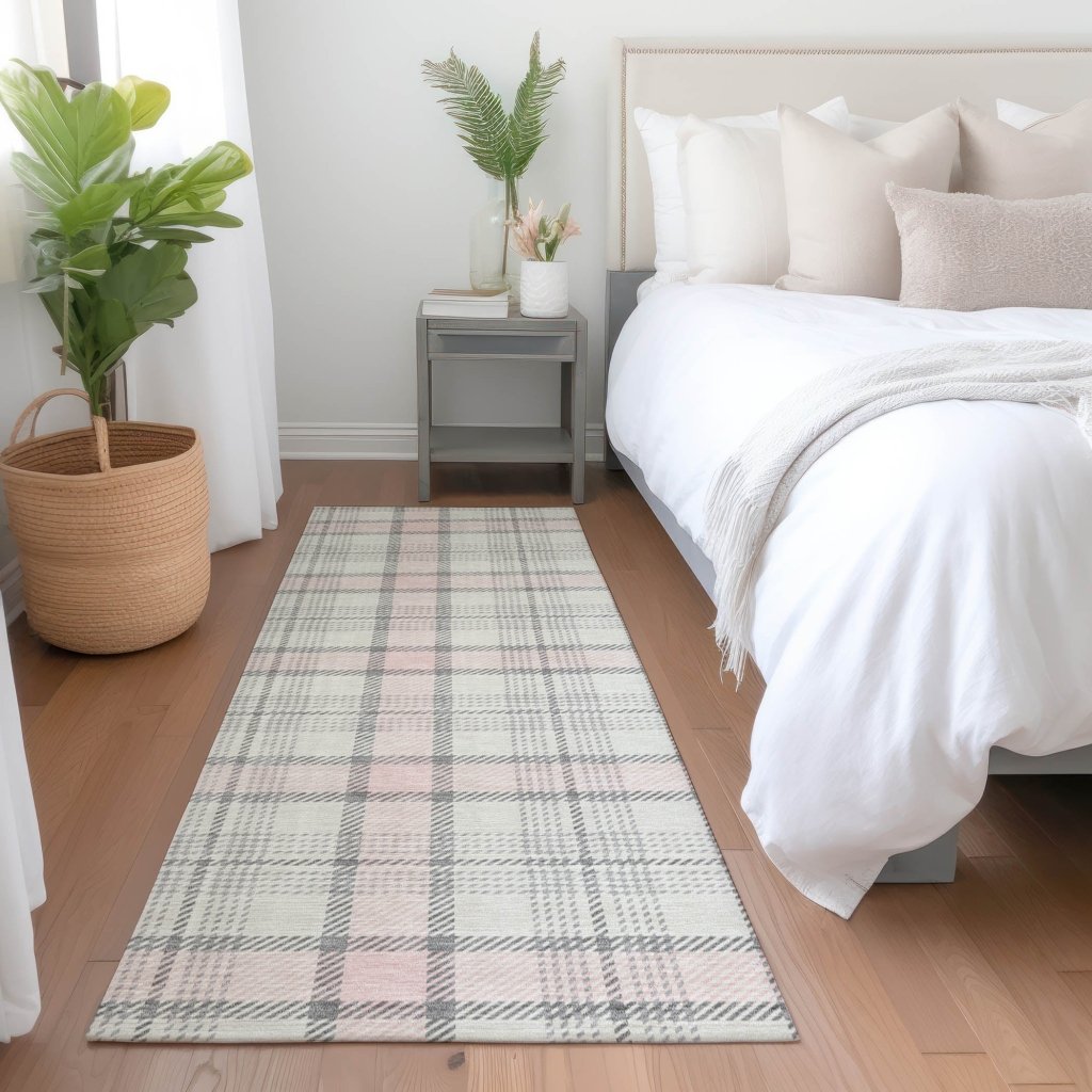 LOOMLAN Rugs Zinara Pink Washable Indoor-Outdoor Rug