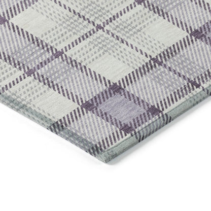 LOOMLAN Rugs Zinara Purple Washable Indoor-Outdoor Rug