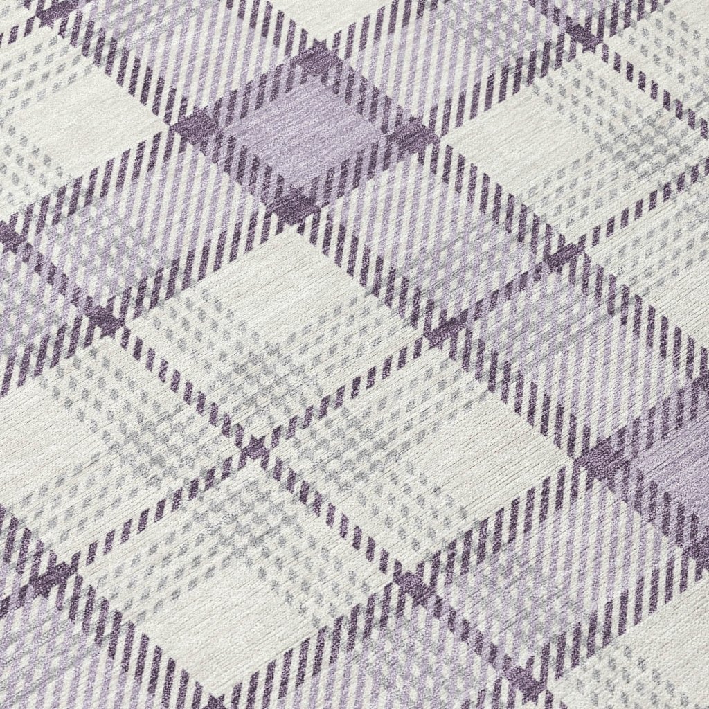 LOOMLAN Rugs Zinara Purple Washable Indoor-Outdoor Rug