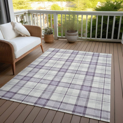 LOOMLAN Rugs Zinara Purple Washable Indoor-Outdoor Rug