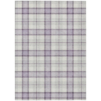 LOOMLAN Rugs Zinara Purple Washable Indoor-Outdoor Rug