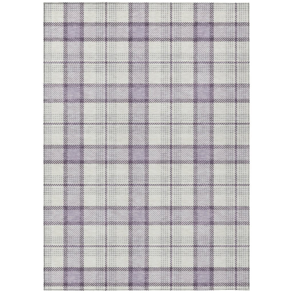 LOOMLAN Rugs Zinara Purple Washable Indoor-Outdoor Rug