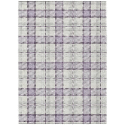 LOOMLAN Rugs Zinara Purple Washable Indoor-Outdoor Rug