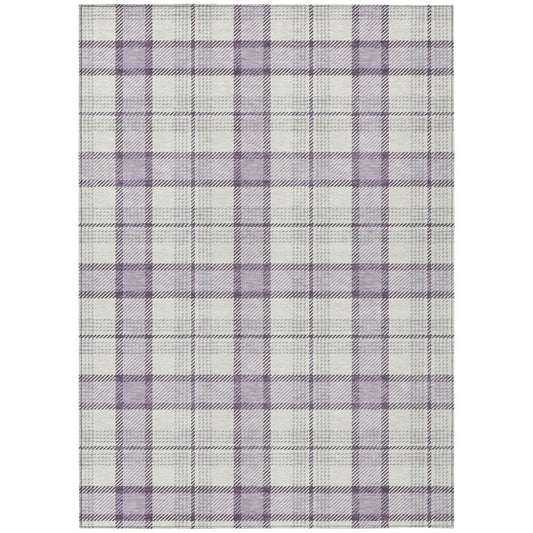 LOOMLAN Rugs Zinara Purple Washable Indoor-Outdoor Rug
