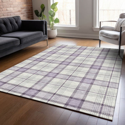LOOMLAN Rugs Zinara Purple Washable Indoor-Outdoor Rug