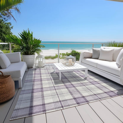 LOOMLAN Rugs Zinara Purple Washable Indoor-Outdoor Rug