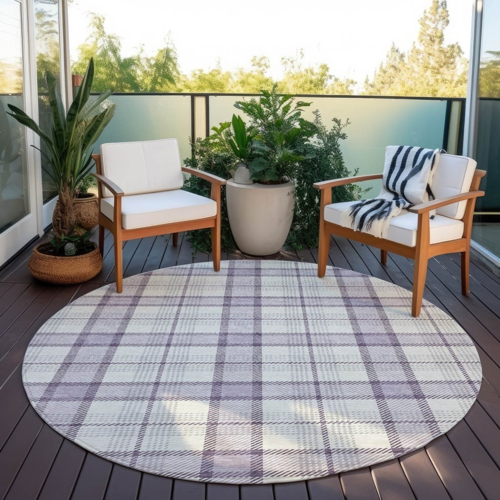 LOOMLAN Rugs Zinara Purple Washable Indoor-Outdoor Rug