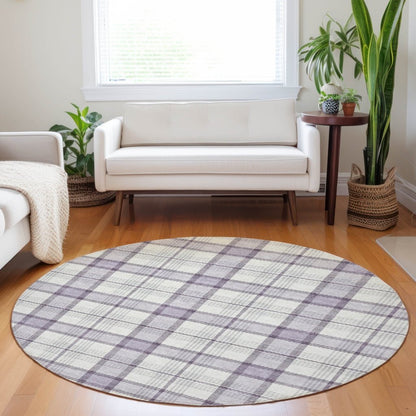 LOOMLAN Rugs Zinara Purple Washable Indoor-Outdoor Rug