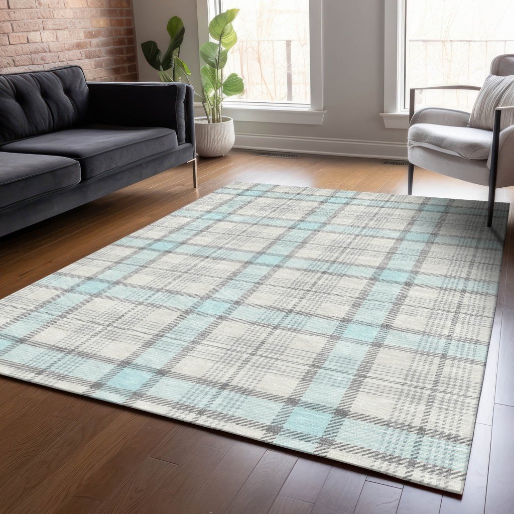 LOOMLAN Rugs Zinara Sky Washable Indoor-Outdoor Rug