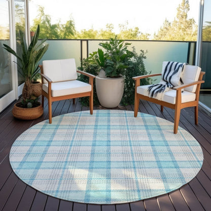 LOOMLAN Rugs Zinara Teal Washable Indoor-Outdoor Rug
