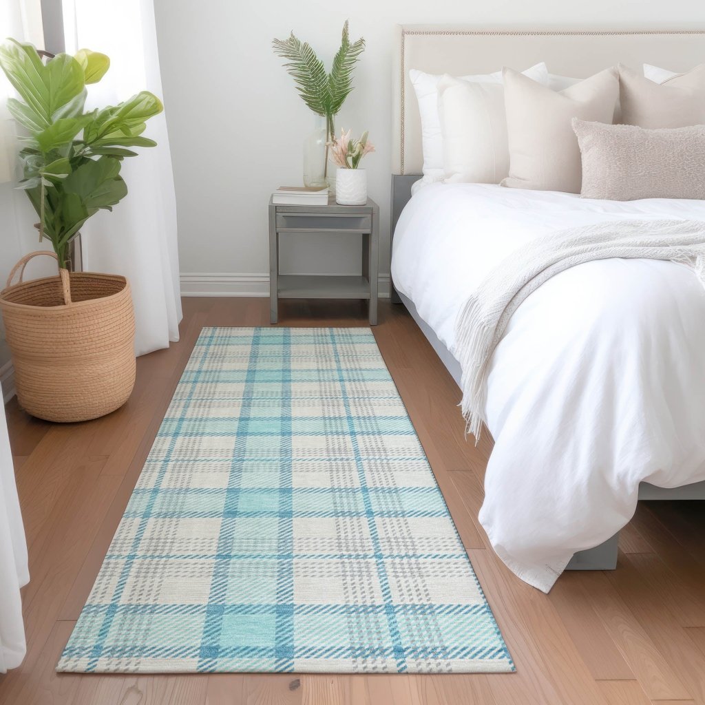 LOOMLAN Rugs Zinara Teal Washable Indoor-Outdoor Rug