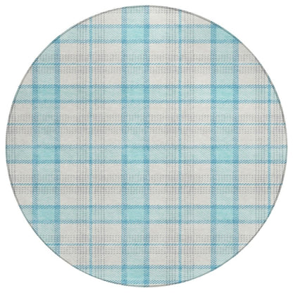 LOOMLAN Rugs Zinara Teal Washable Indoor-Outdoor Rug